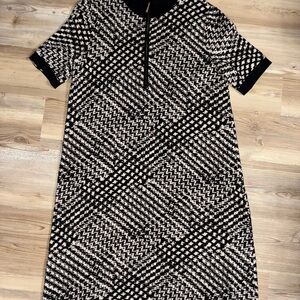 Calvin Klein Black and White Geometric Dress